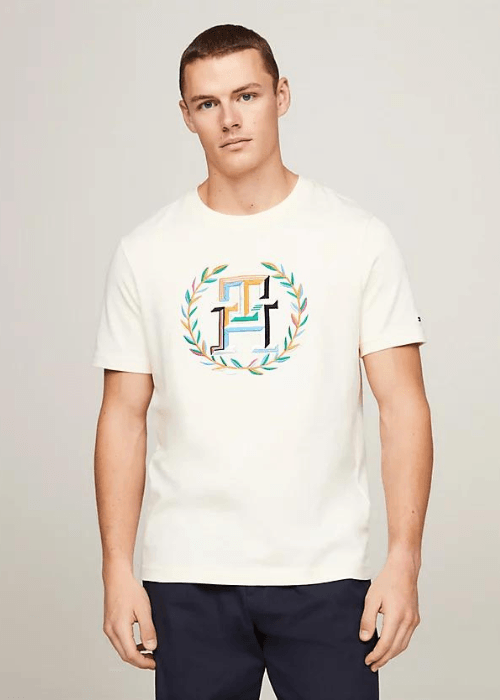 T-Shirt logo Tommy Hilfiger beige - Georgespaul