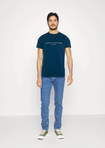 T-Shirt homme Tommy Hilfiger bleu en coton bio I Georgespaul