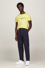 Laden Sie das Bild in den Galerie-Viewer, T-Shirt logo poitrine Tommy Hilfiger jaune coton bio
