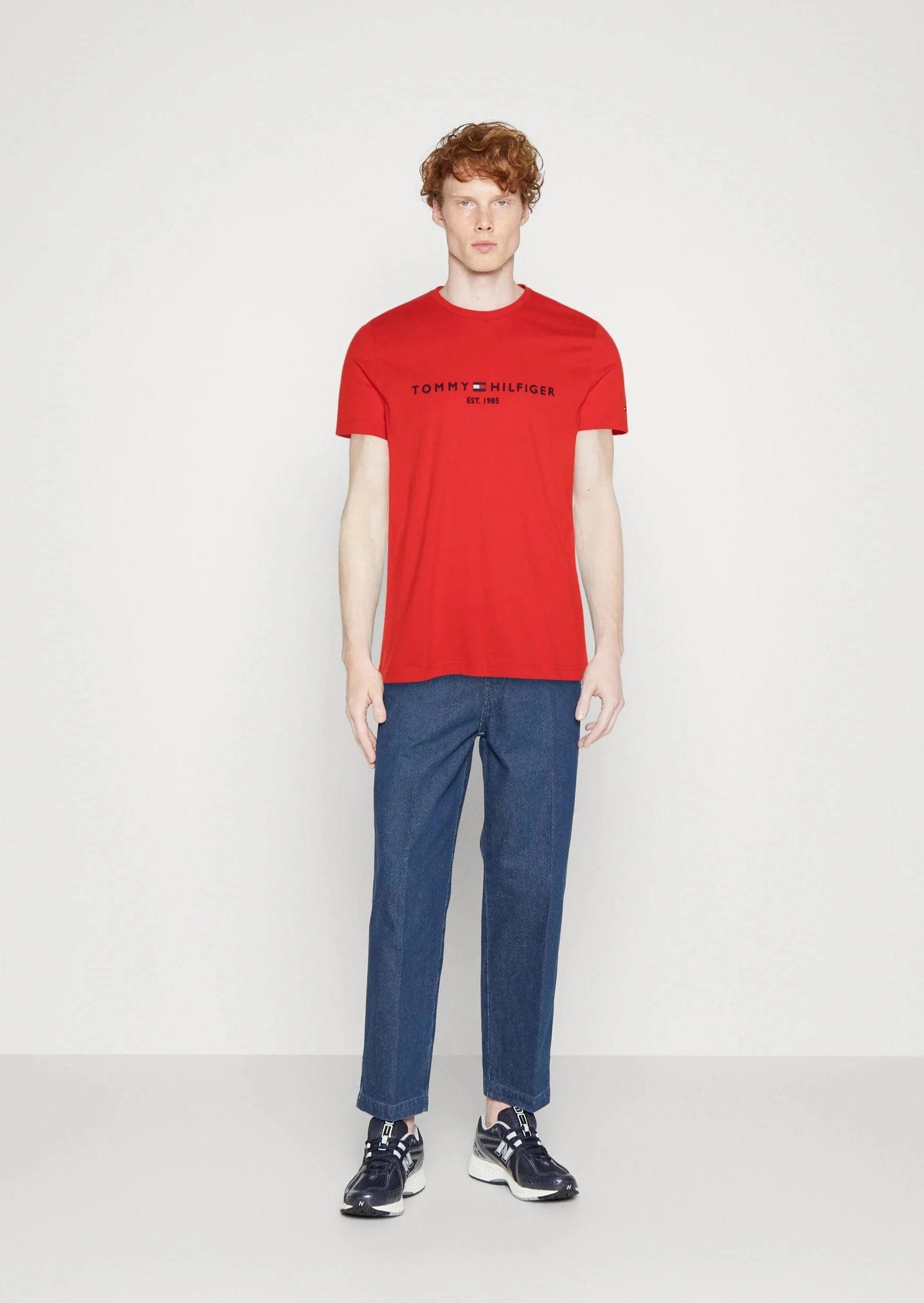 T-Shirt Tommy Hilfiger rouge en coton bio - Georgespaul