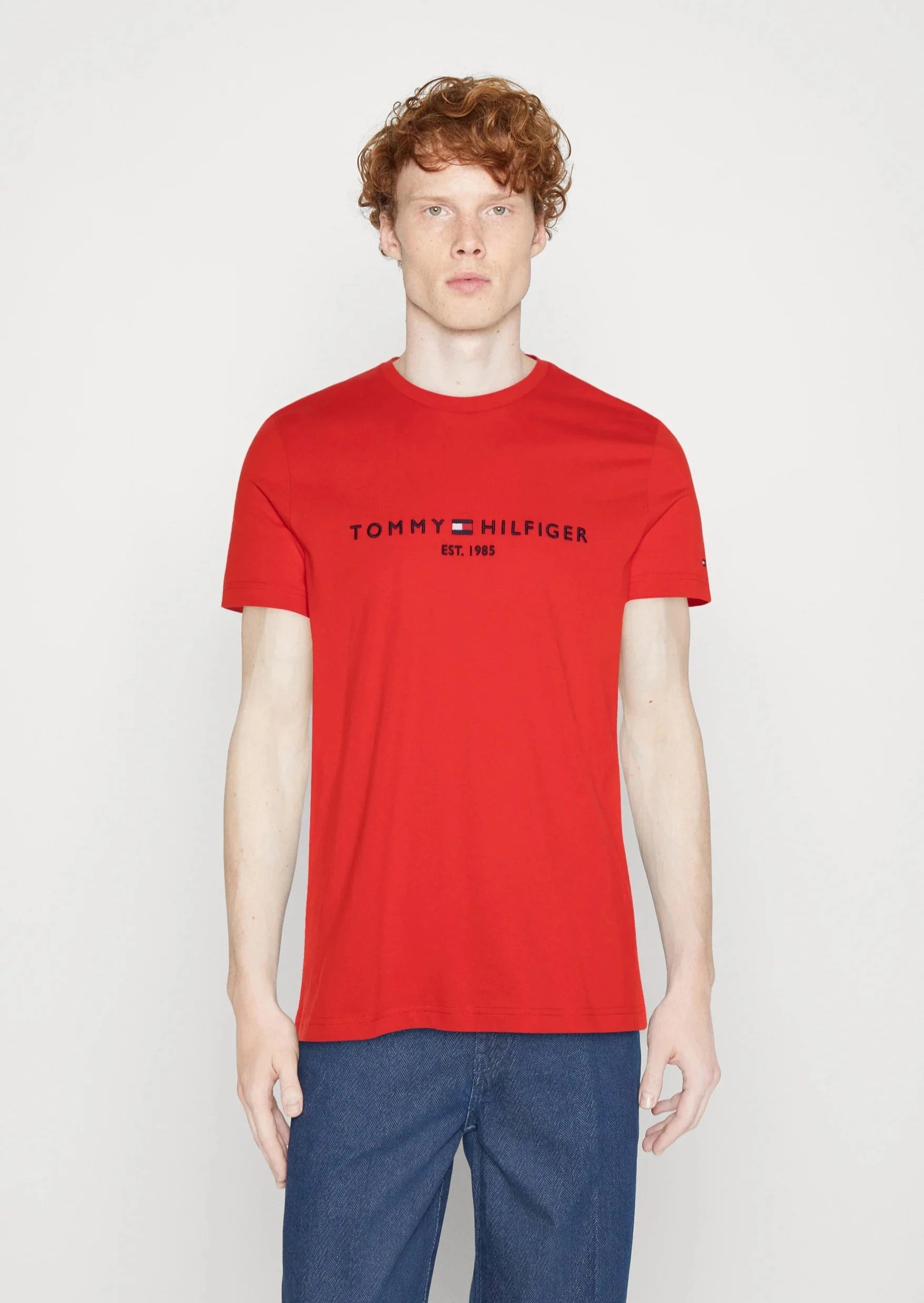 T-Shirt homme Tommy Hilfiger rouge en coton bio I Georgespaul
