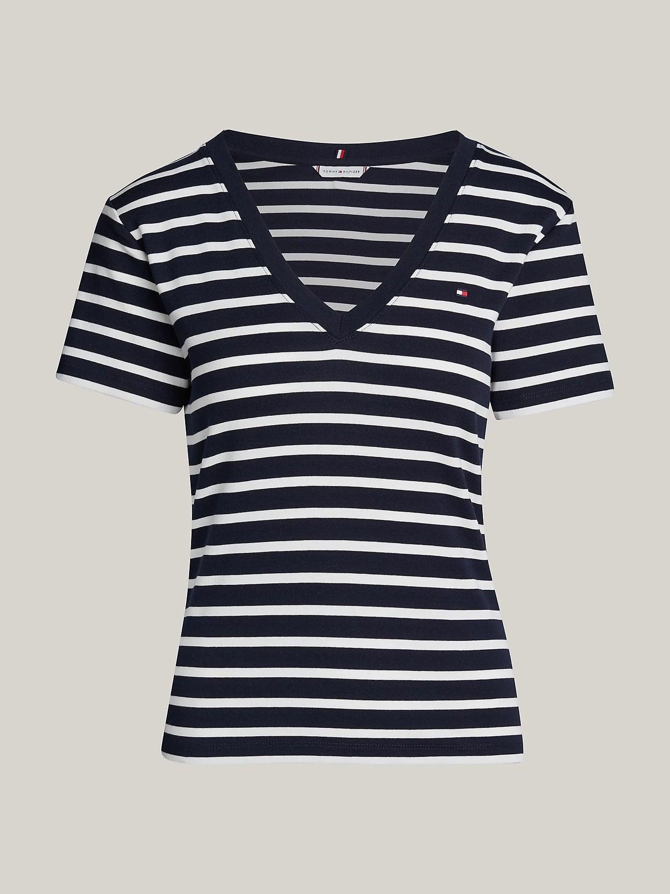 T-Shirt marinière Tommy Hilfiger marine - Georgespaul