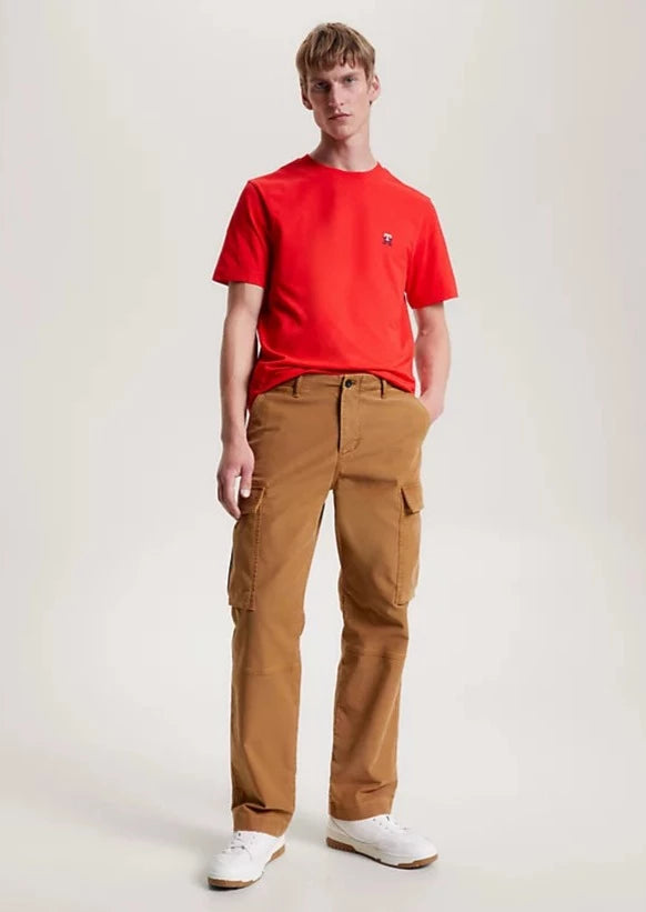 T-Shirt monogramme Tommy hilfiger rouge en coton bio | Georgespaul