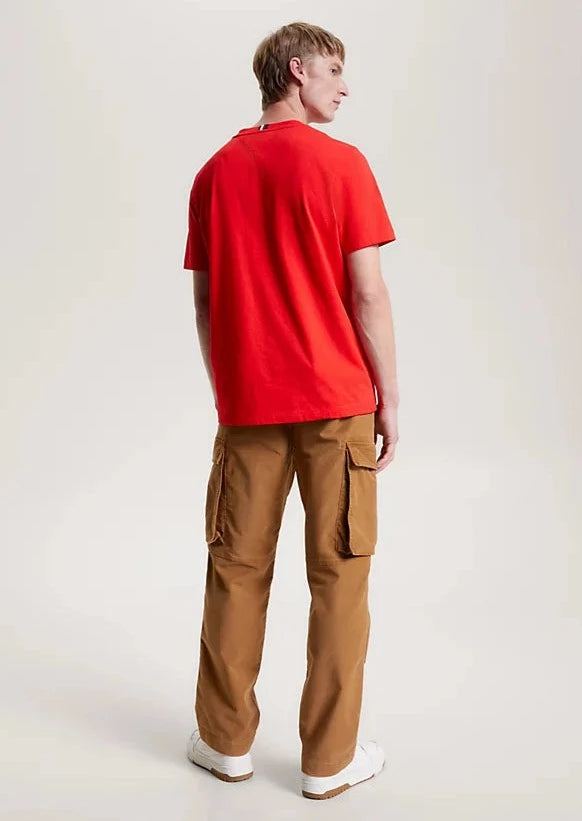 T-Shirt monogramme Tommy hilfiger rouge en coton bio | Georgespaul