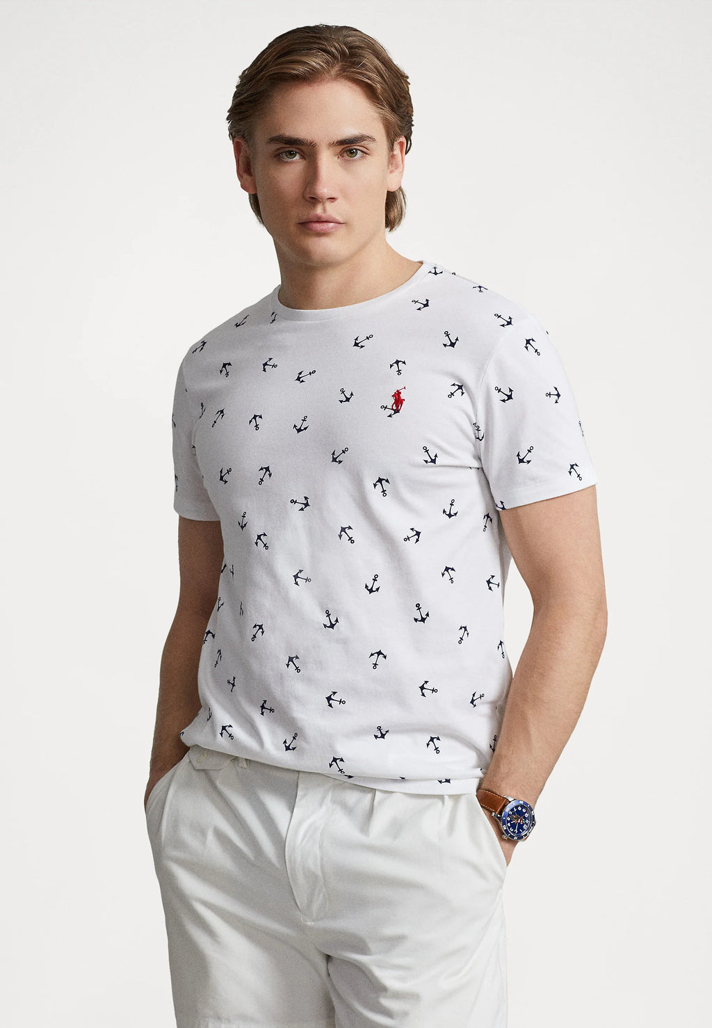 T-Shirt motifs Ralph Lauren blanc en jersey pour homme I Georgespaul