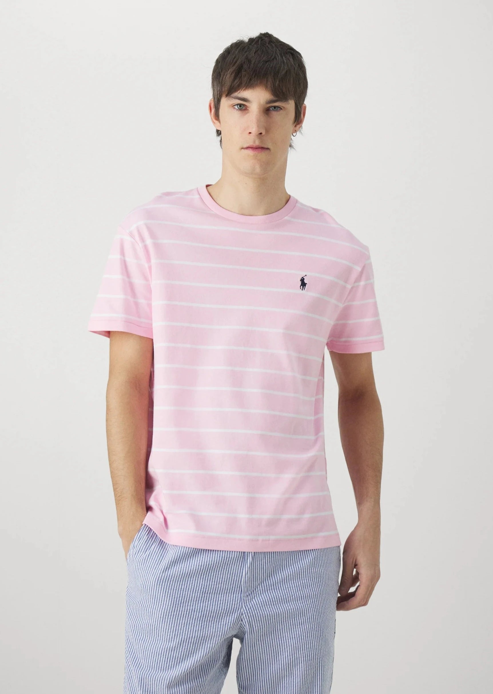 T-Shirt rayé homme Ralph Lauren rose | Georgespaul