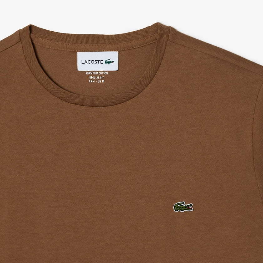 T-shirt homme Lacoste marron en coton pima | Georgespaul