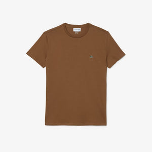 T-shirt homme Lacoste marron en coton pima | Georgespaul