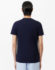 Marineblaues Lacoste-T-Shirt aus Pima-Baumwolle