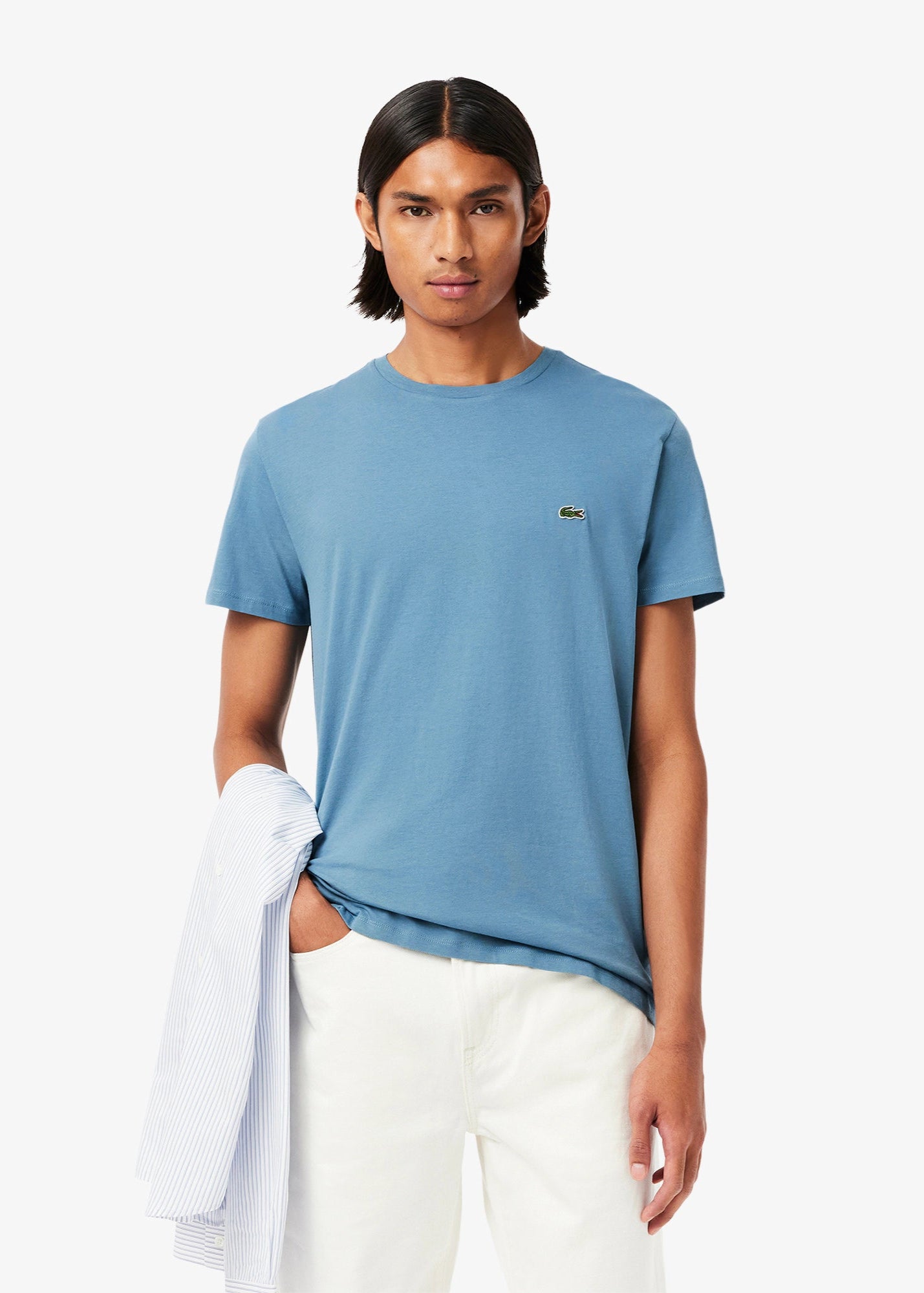 T-shirt Lacoste bleu coton pima pour homme | Georgespaul