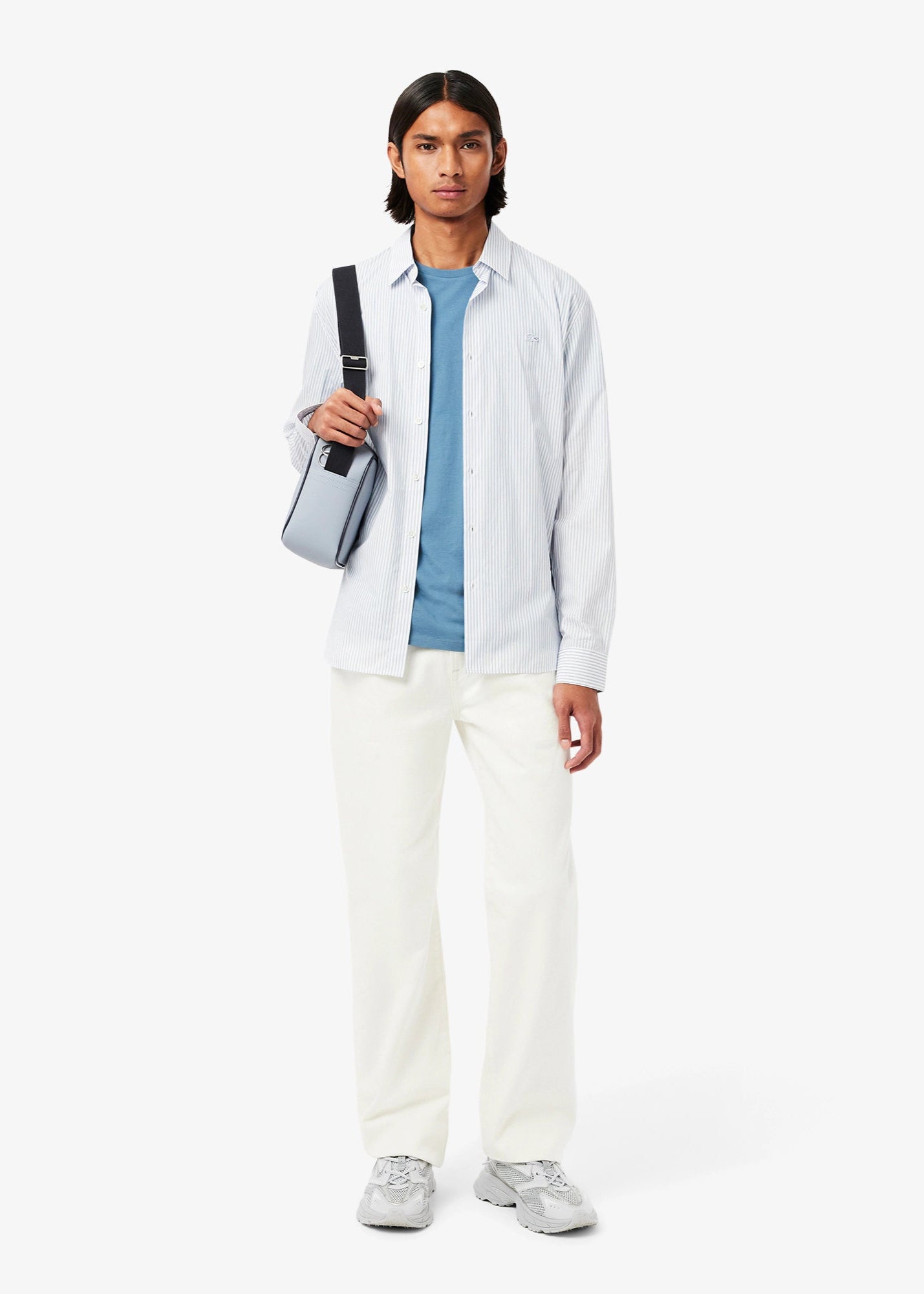 T-shirt Lacoste bleu coton pima pour homme | Georgespaul
