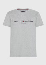 Afbeelding in Gallery-weergave laden, T-shirt homme à logo Tommy Hilfiger gris en coton bio | Georgespaul

