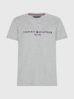 Charger l&#39;image dans la galerie, T-shirt homme à logo Tommy Hilfiger gris en coton bio | Georgespaul
