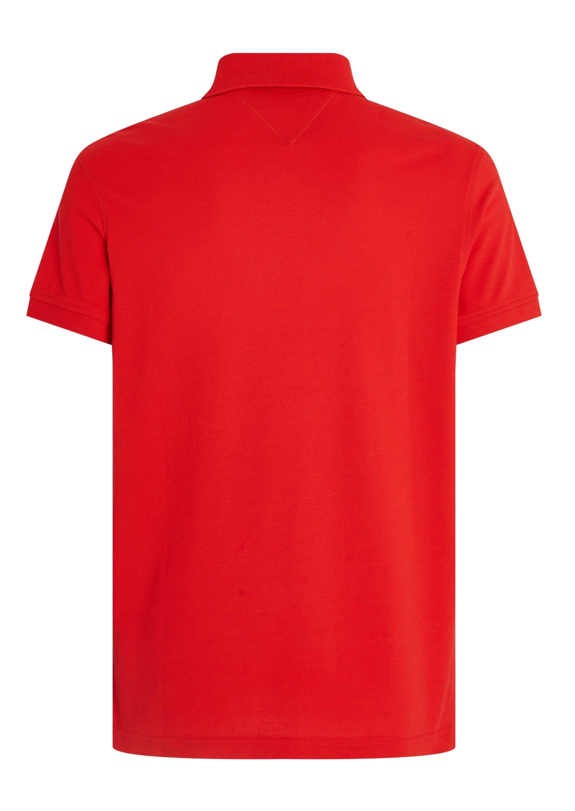 Polo Tommy Hilfiger ajusté rouge en coton bio stretch - Georgespaul