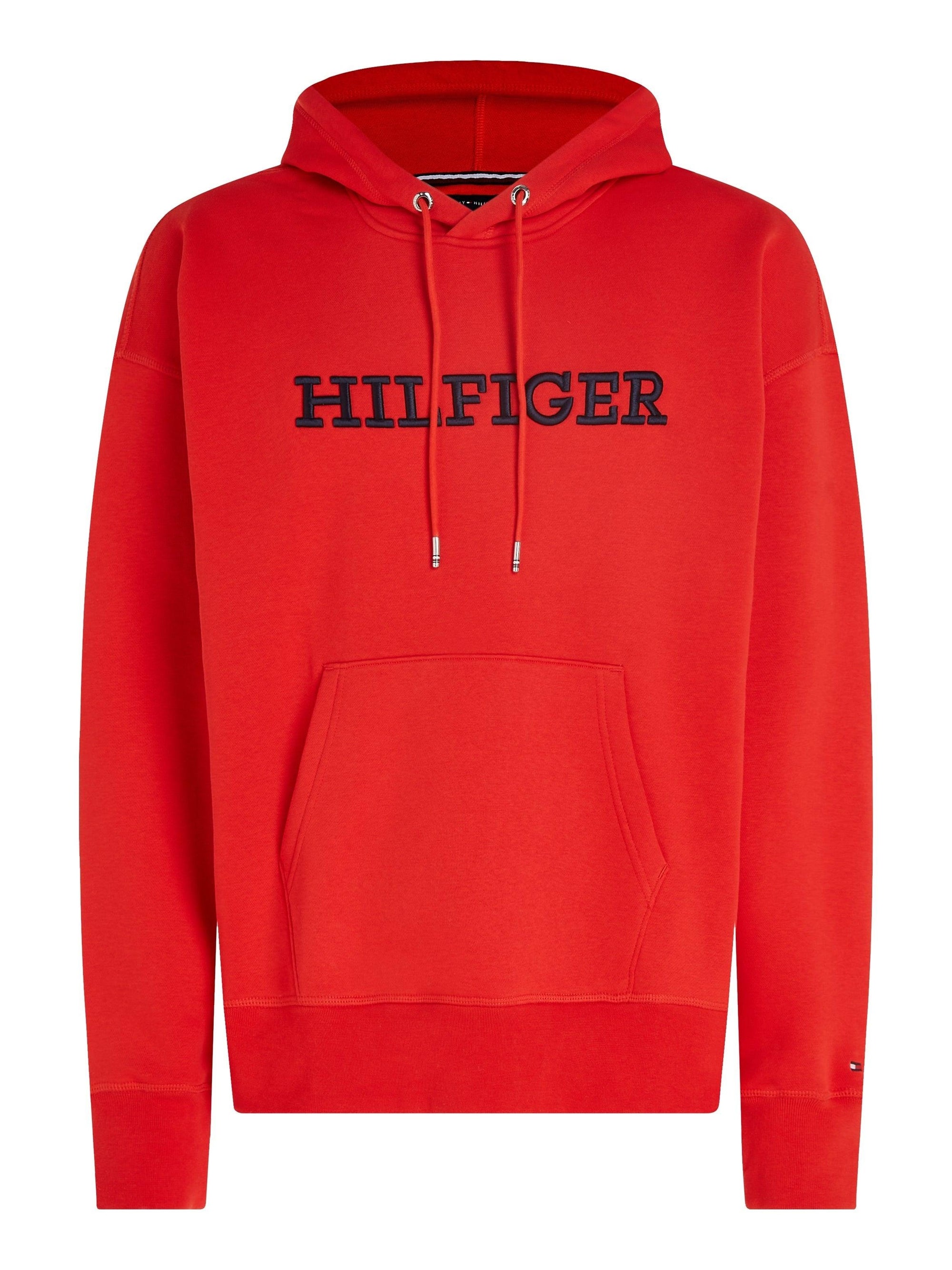 Sweat à capuche Tommy Hilfiger oversize rouge en coton bio - Georgespaul