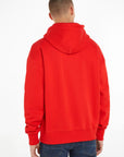 Sweat à capuche Tommy Hilfiger oversize rouge en coton bio - Georgespaul