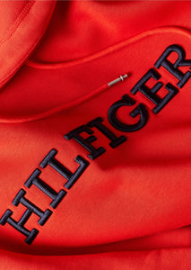 Sweat à capuche Tommy Hilfiger oversize rouge en coton bio | Georgespaul