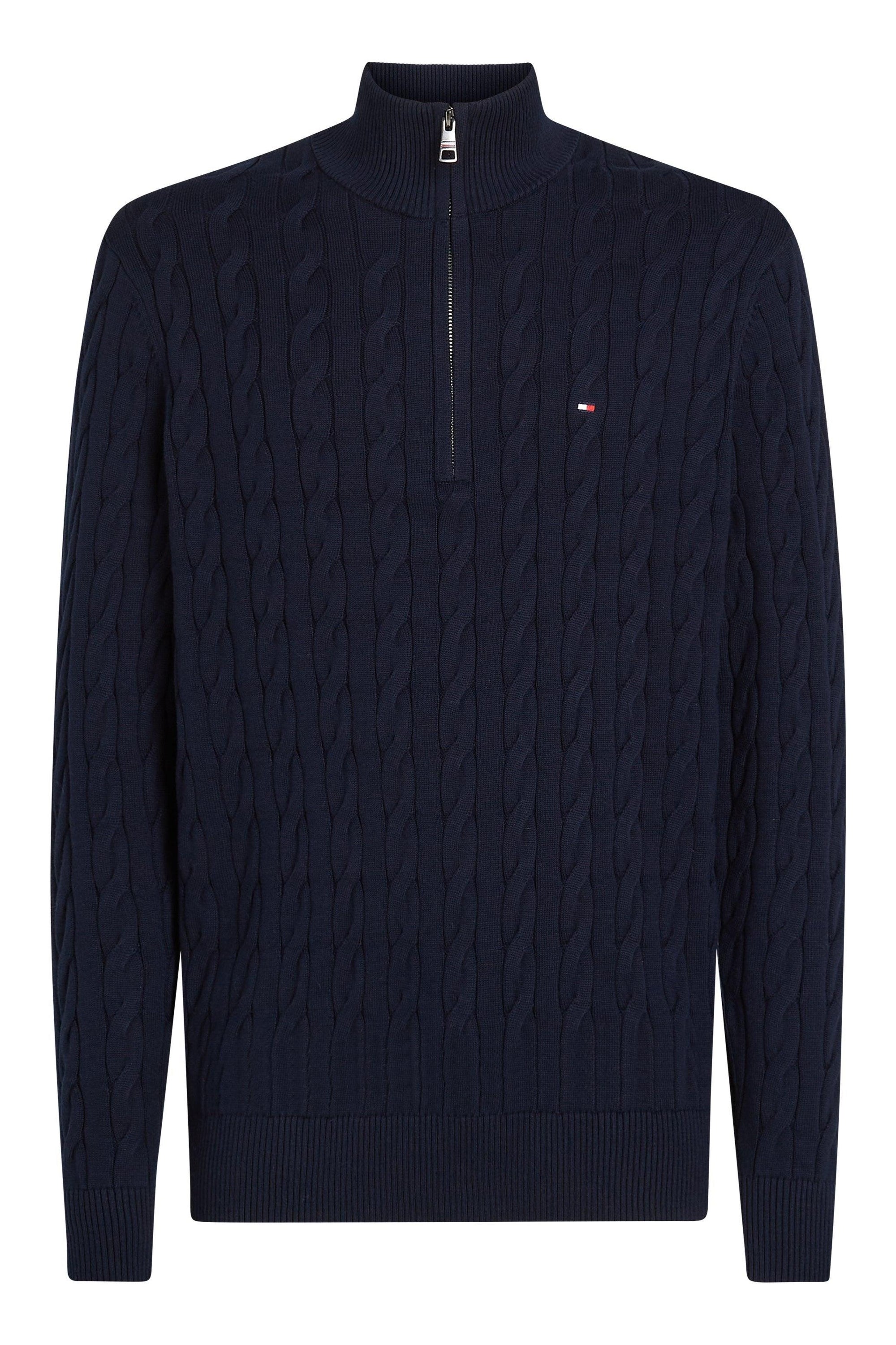 Pull demi-zip Tommy Hilfiger marine - Georgespaul