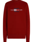 Sweat col rond Tommy Hilfiger bordeaux pour homme | Georgespaul