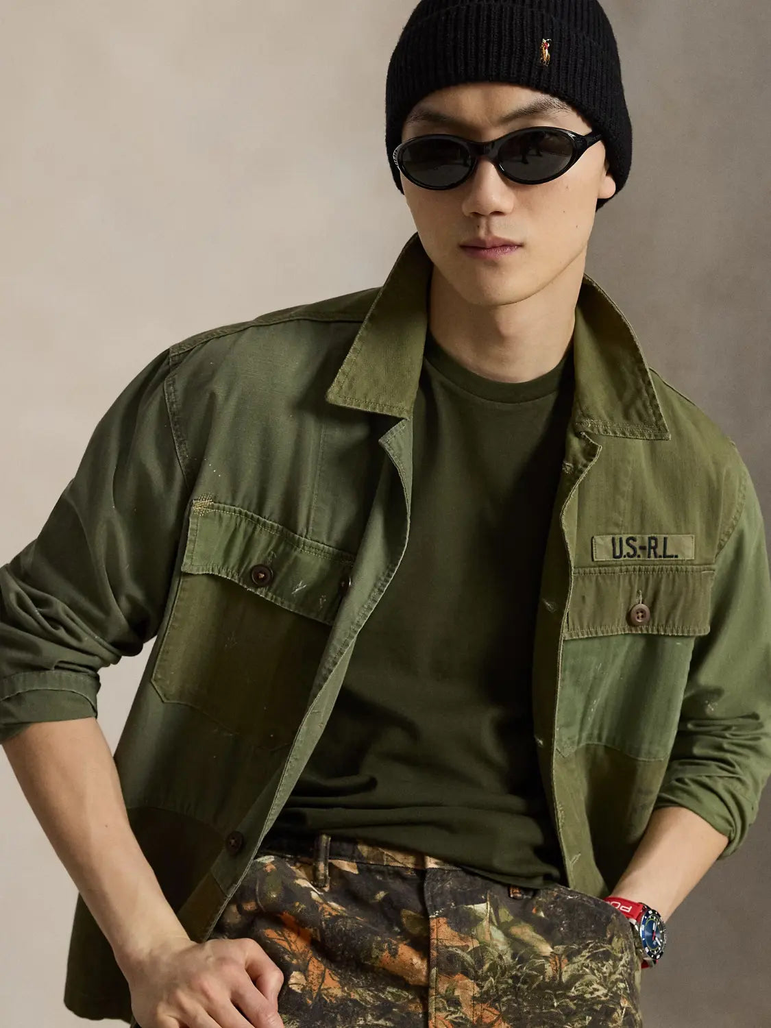 Tshirt-Ralph-Lauren-Kaki-Homme-710671438540-Buste