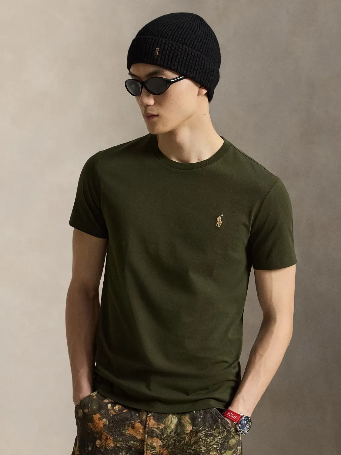 Tshirt-Ralph-Lauren-Kaki-Homme-710671438540-Face