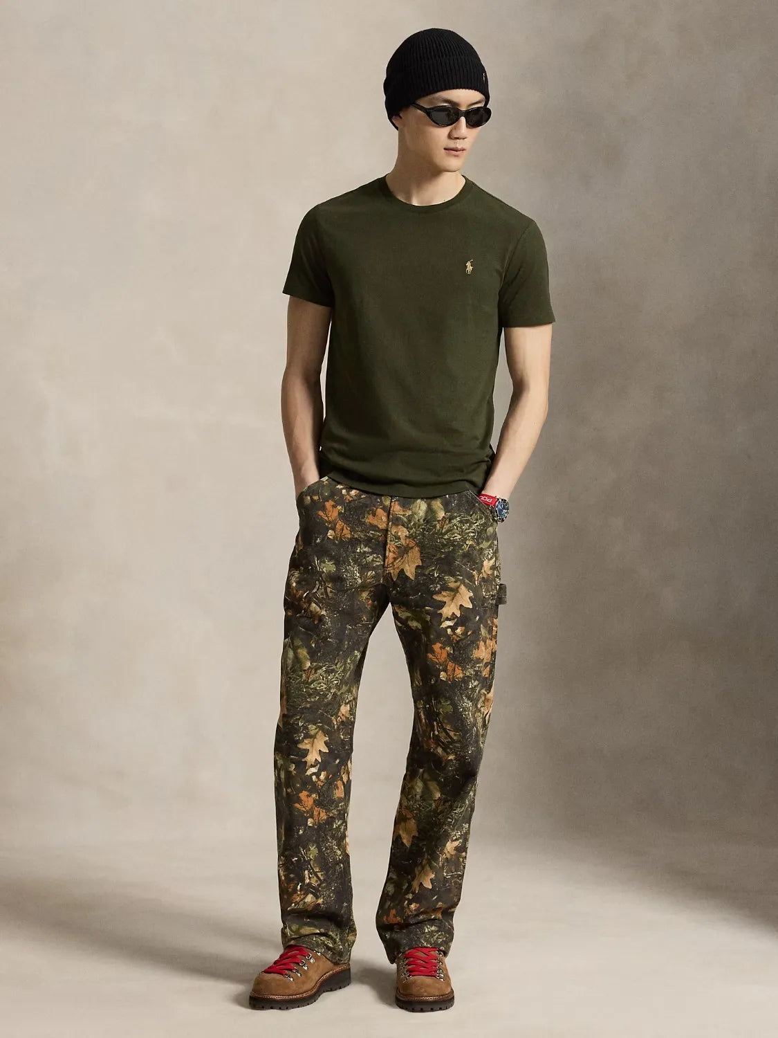 Tshirt-Ralph-Lauren-Kaki-Homme-710671438540-Porte