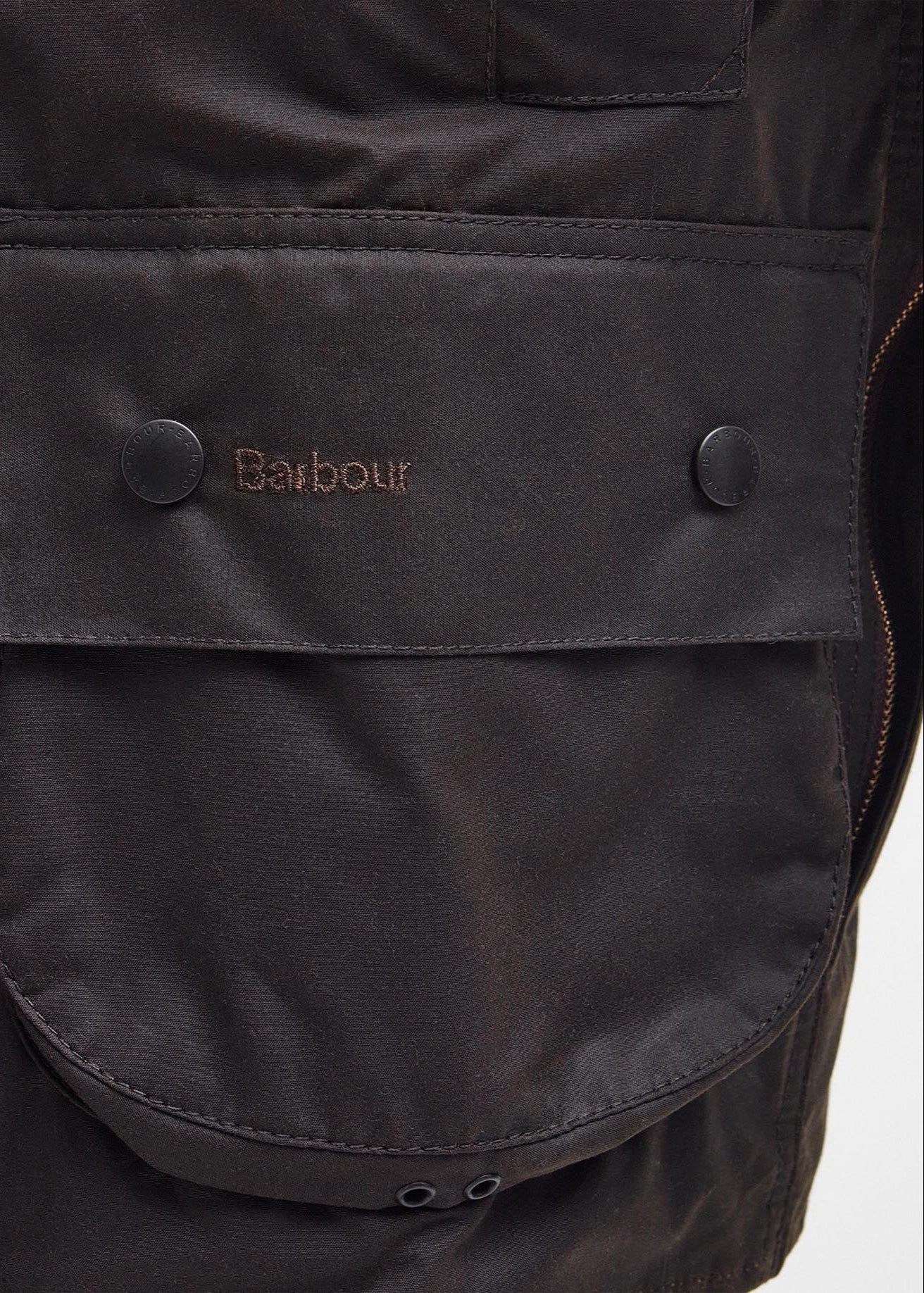 Veste Classic Beaufort Barbour marron en coton ciré