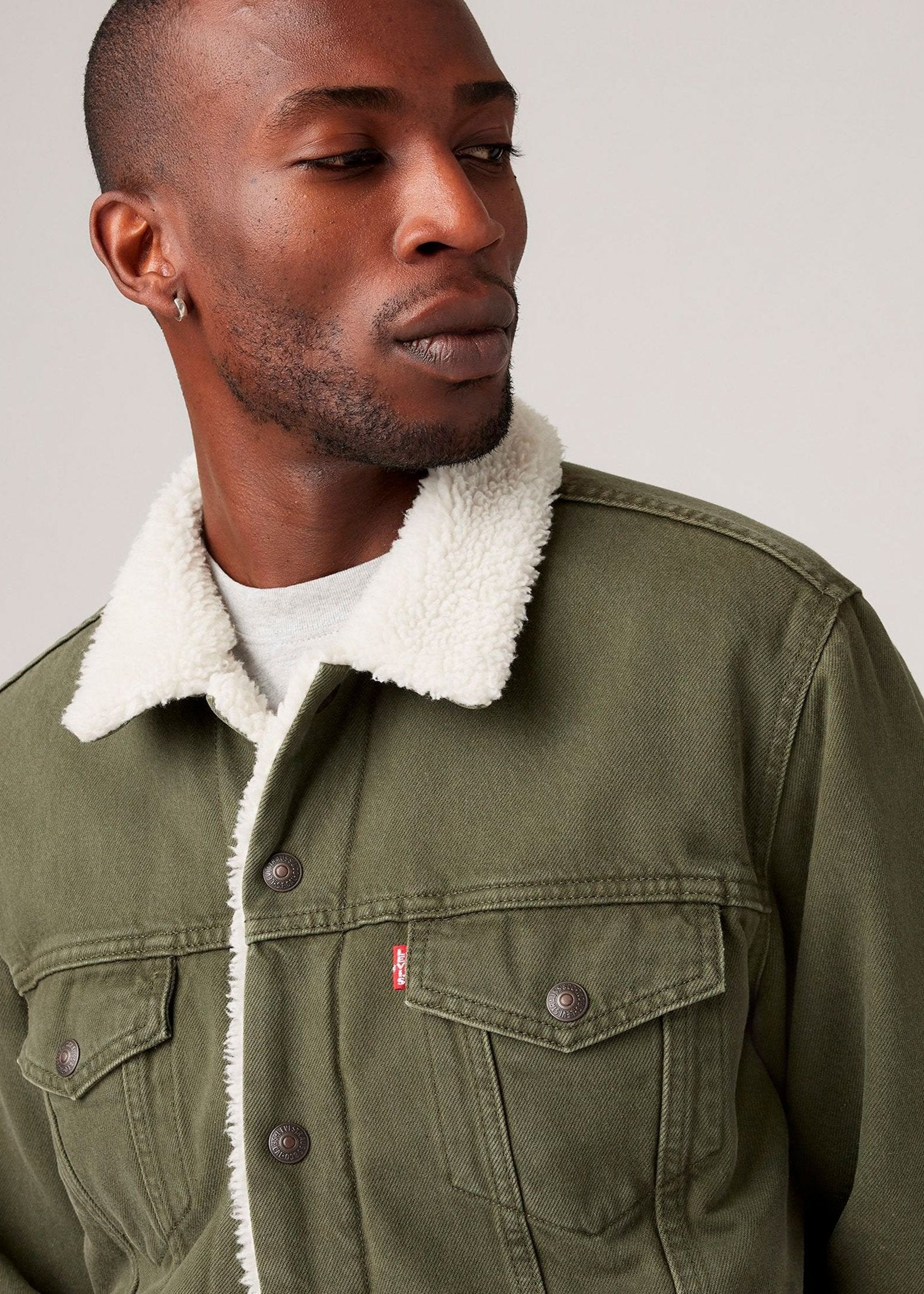 Veste Sherpa Levi&#39;s® kaki pour homme | Georgespaul