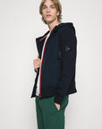 Veste bi-matière à capuche Tommy Hilfiger marine en coton bio - Georgespaul