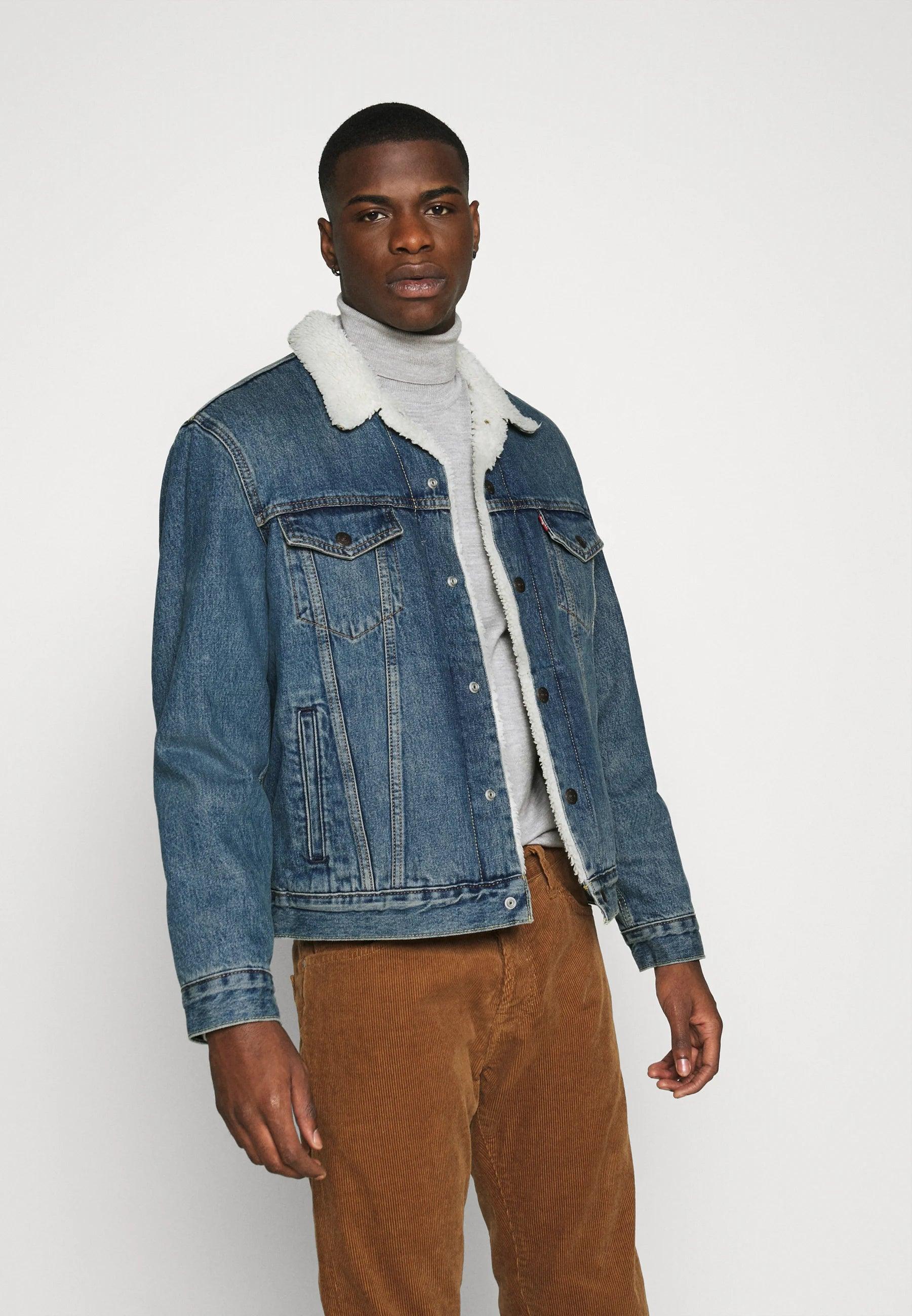 Veste fourrée Sherpa Levi's® bleue en jean - Georgespaul