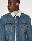 Veste fourrée Sherpa Levi's® bleue en jean - Georgespaul