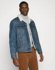 Veste fourrée Sherpa Levi's® bleue en jean - Georgespaul