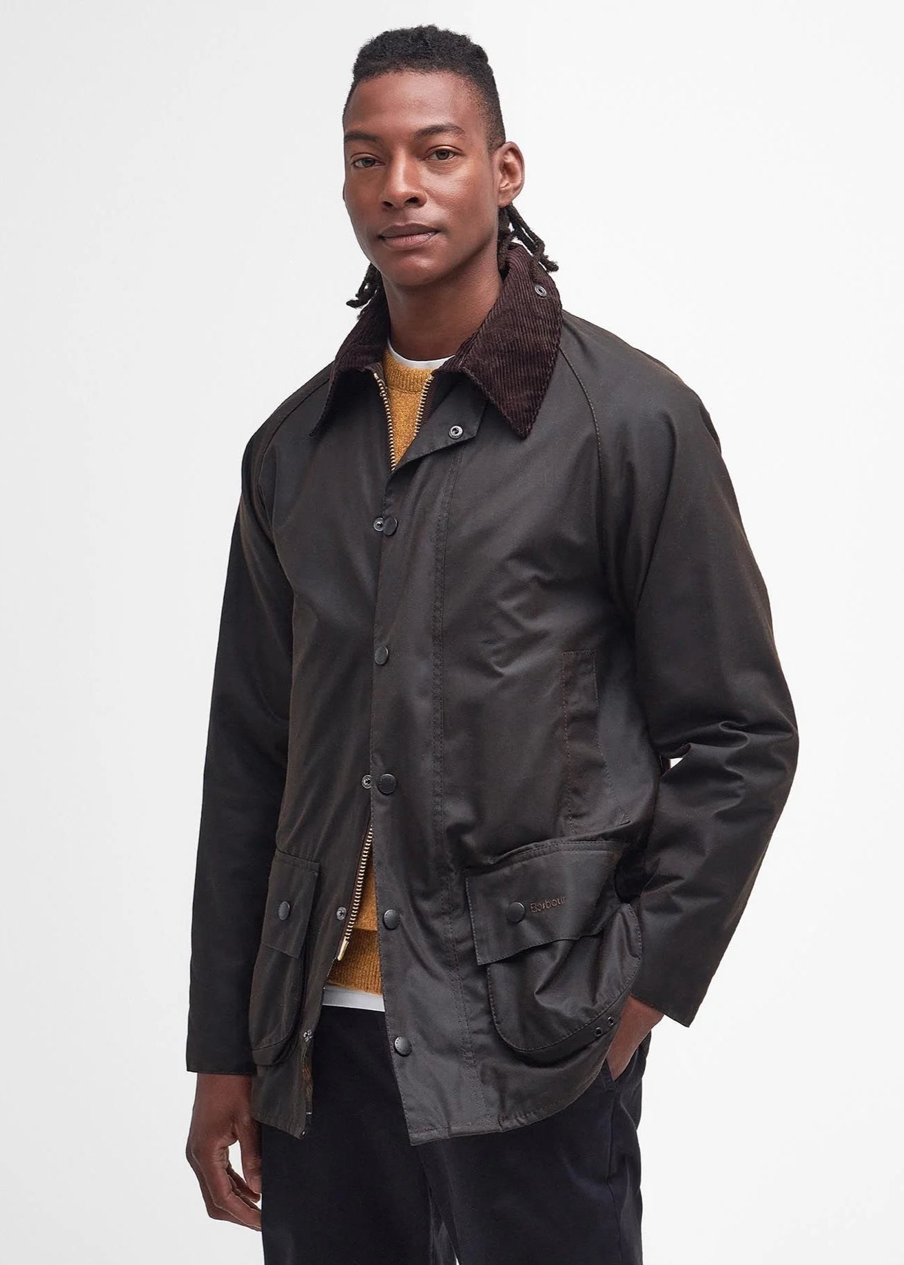 Veste Classic Beaufort Barbour marron en coton ciré