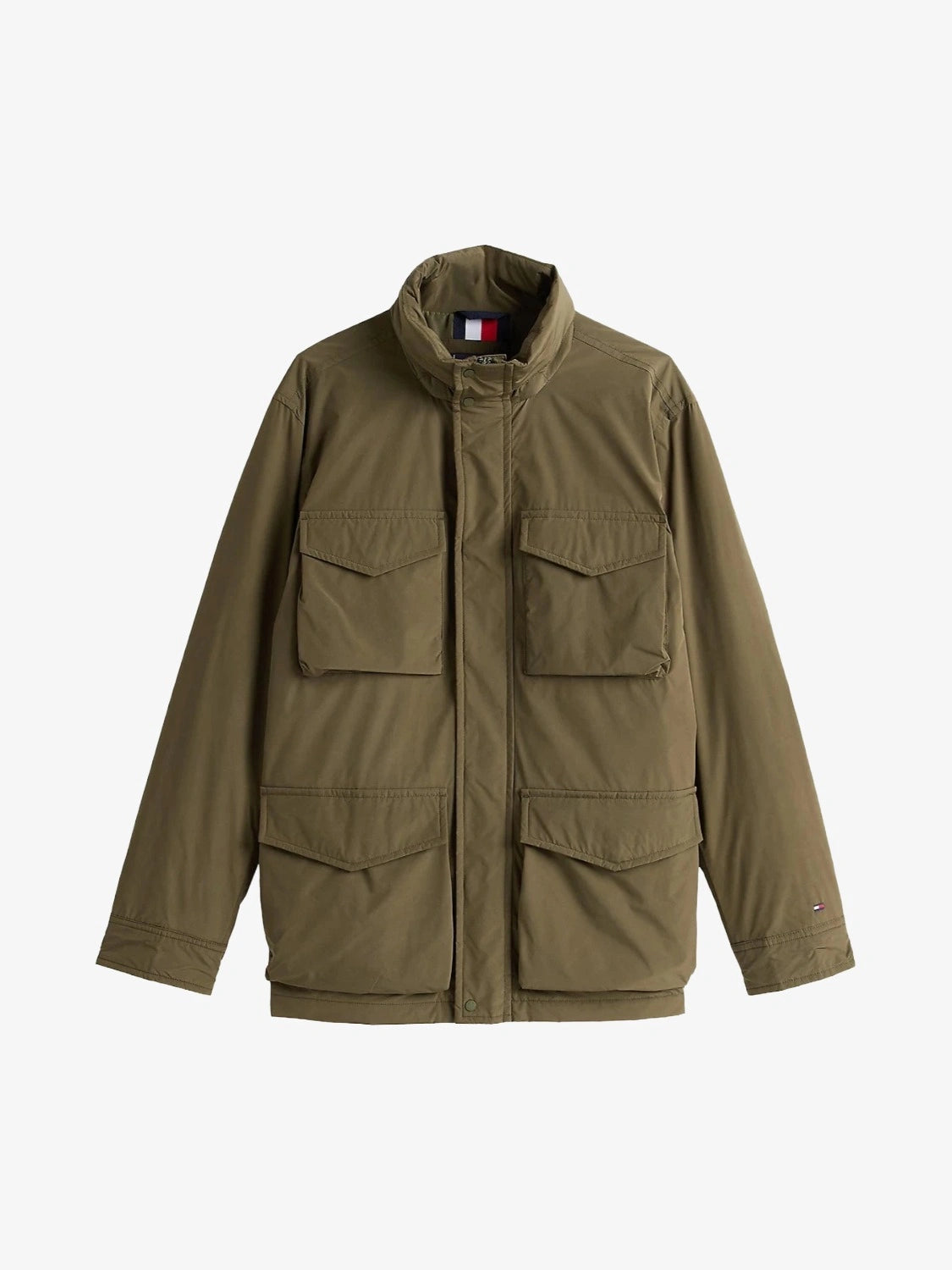 blouson-deperlant-tommy-hilfiger-kaki-homme-a-plat