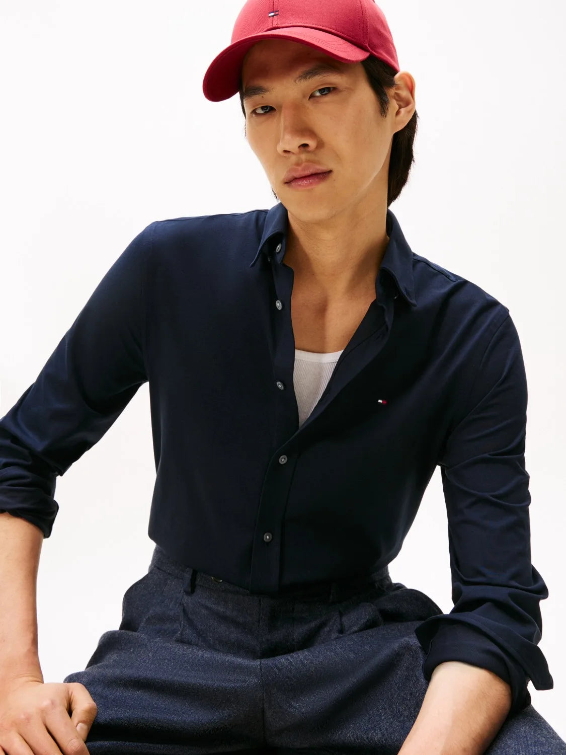 chemise-droite-tommy-hilfiger-marine-homme-zoom