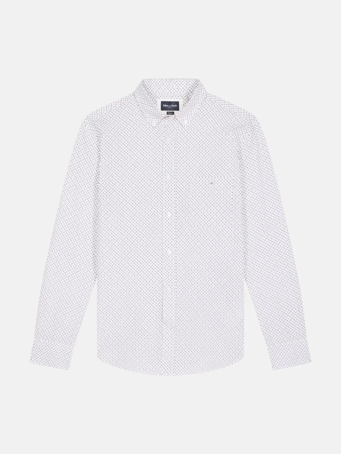 chemise-eden-park-motifs-blanche-homme-a-plat