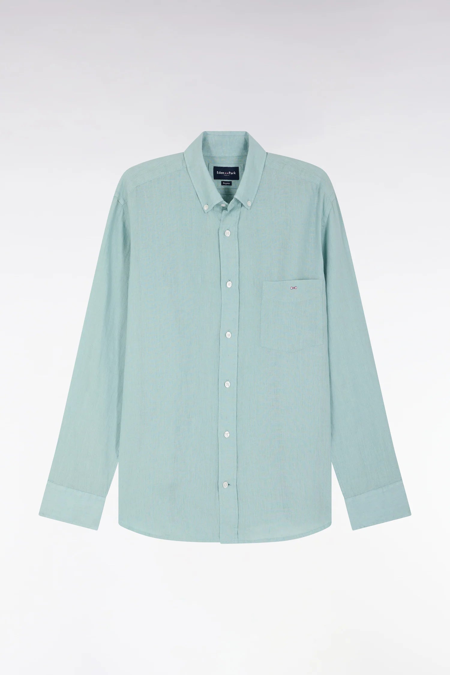 chemise-eden-park-verte-lin-plat