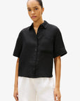 chemise-femme-tommy-hilfiger-noire-lin-WW0WW48925BDS-face