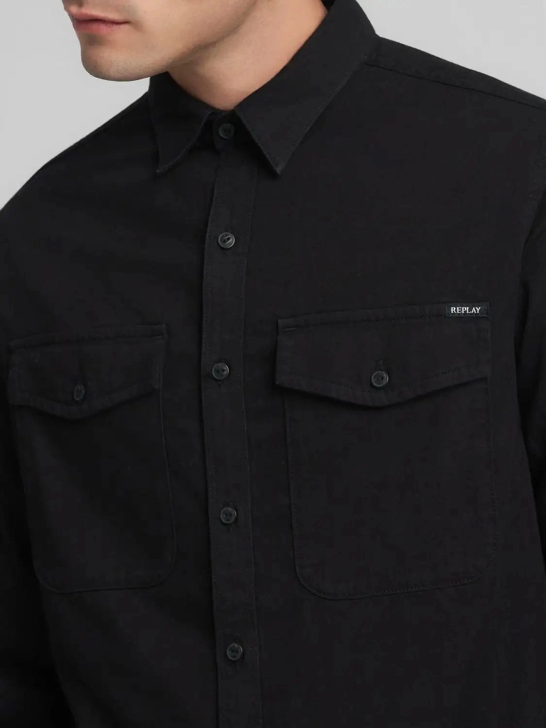 chemise-jean-replay-noire-homme-zoom
