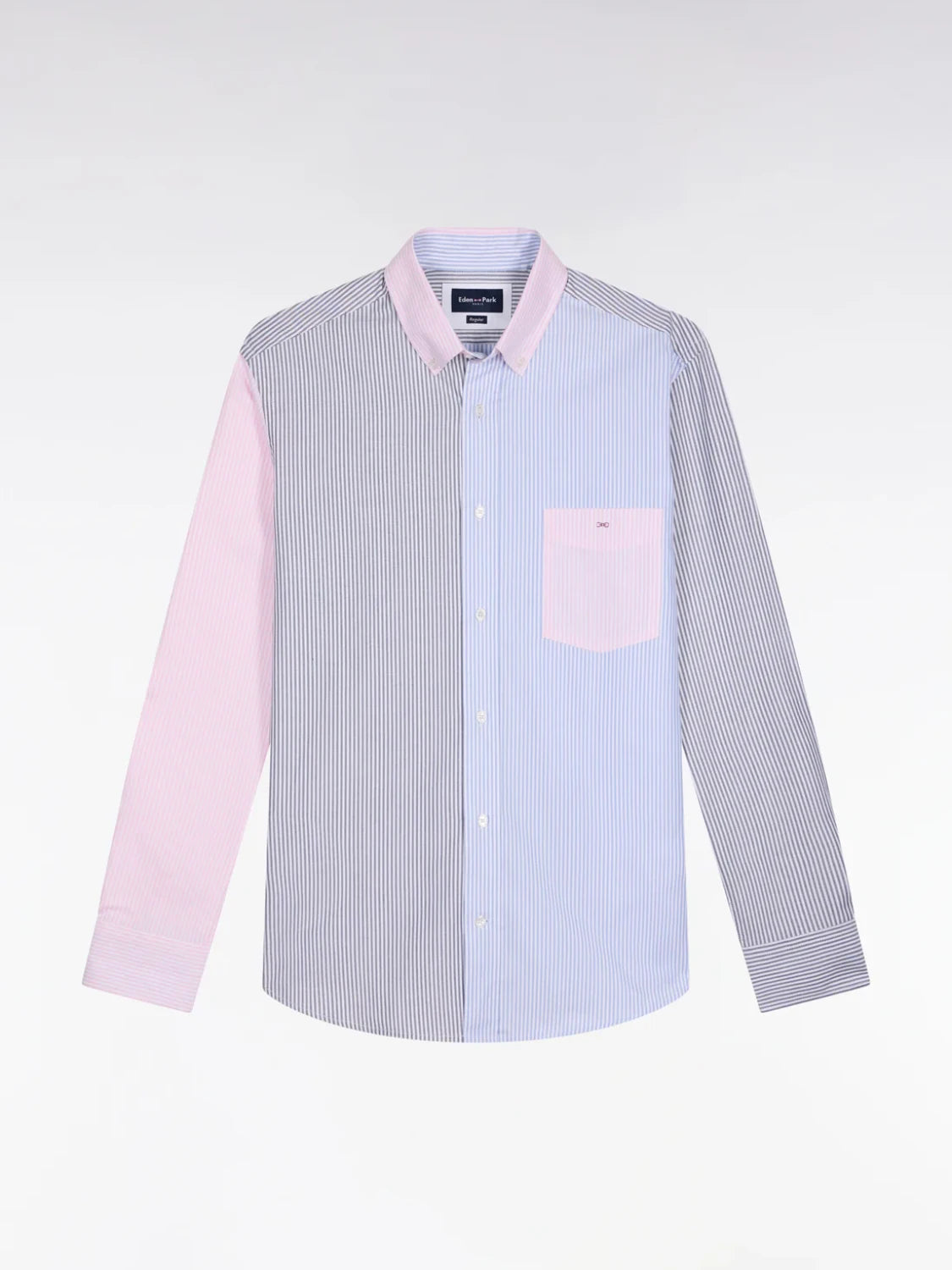 chemise-manches-longues-eden-park-bleu-a-plat