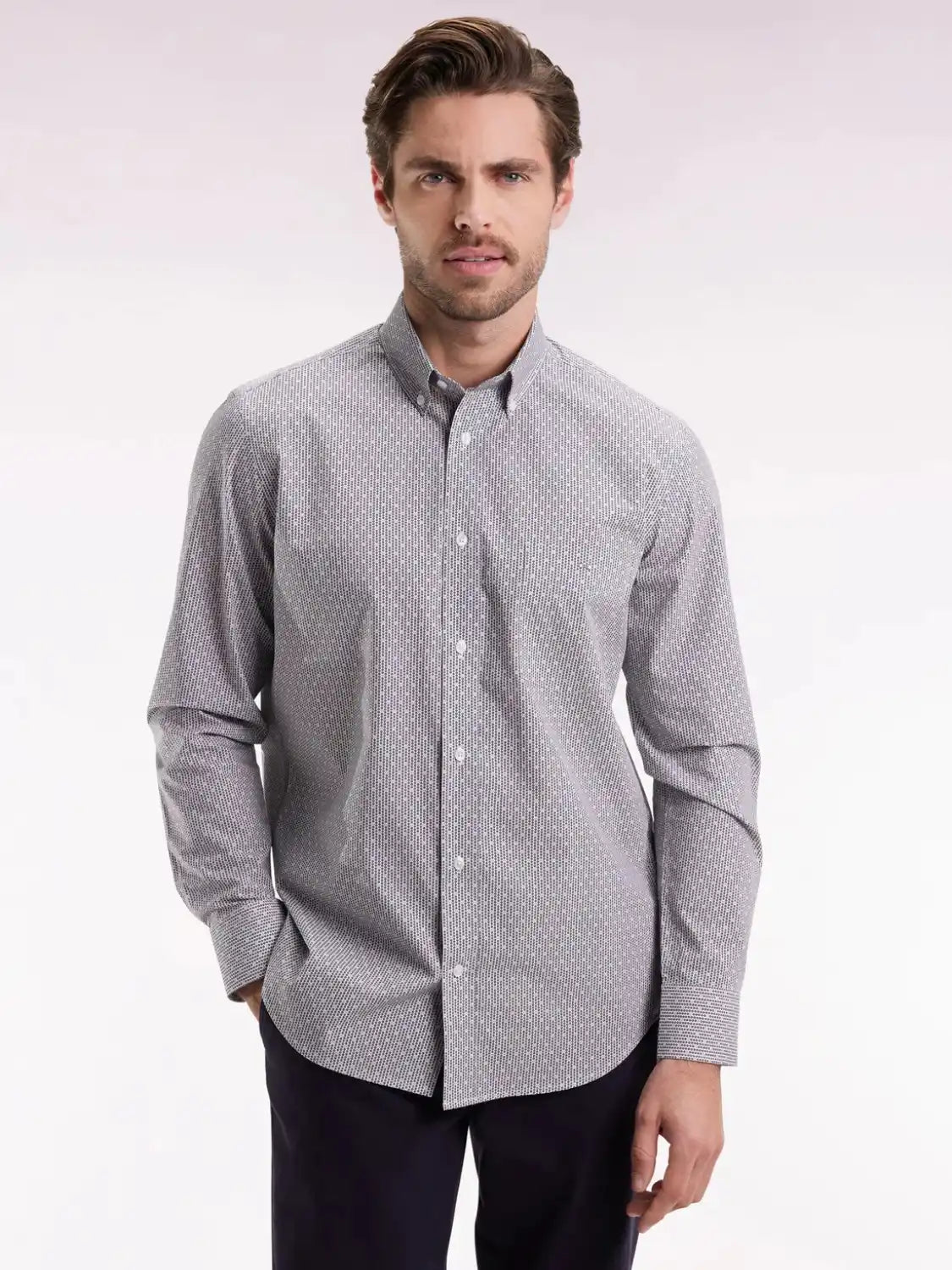 chemise-motifs-noeuds-eden-park-marine-homme-face
