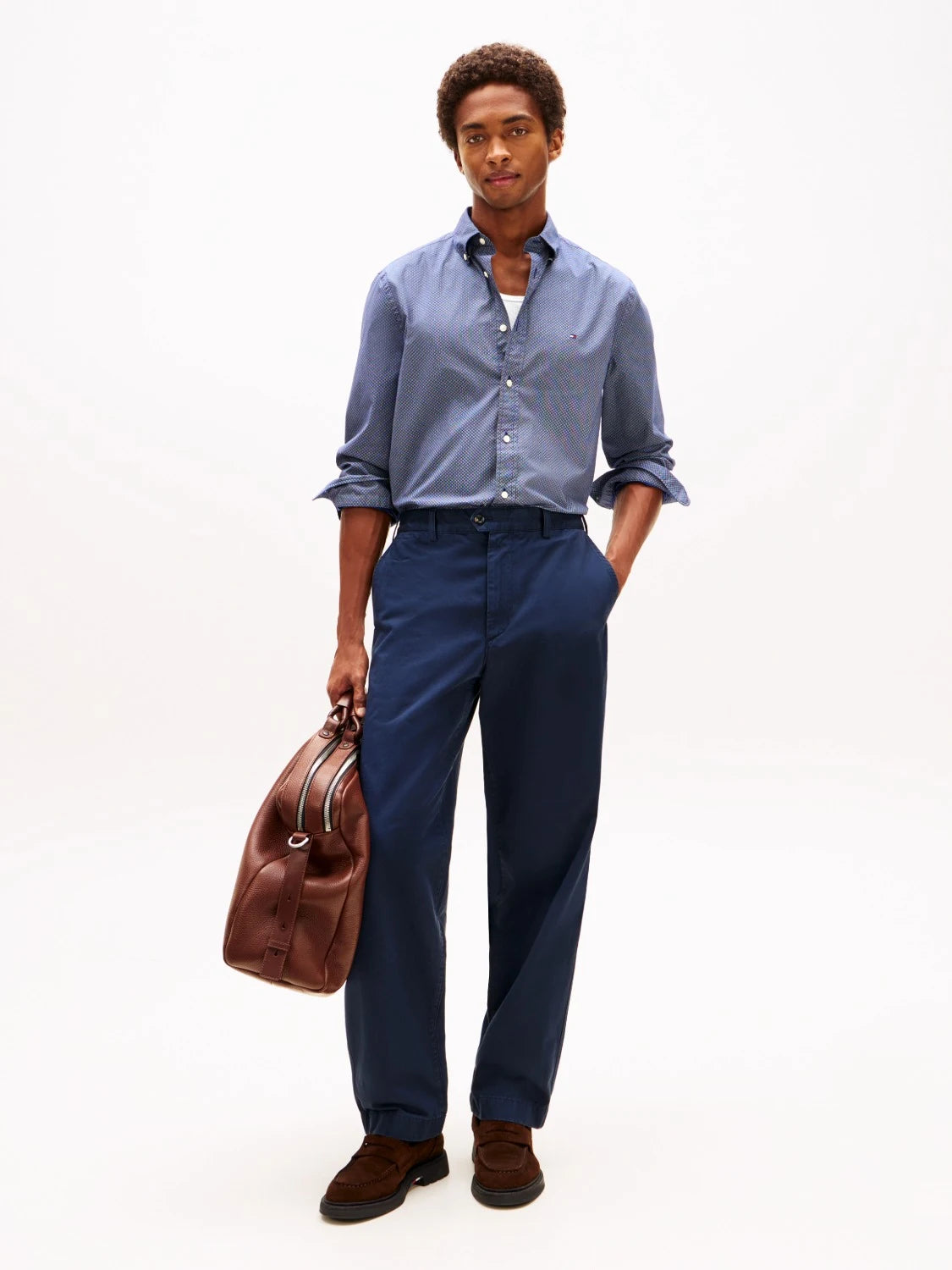 chemise-motifs-tommy-hilfiger-marine-homme-porte