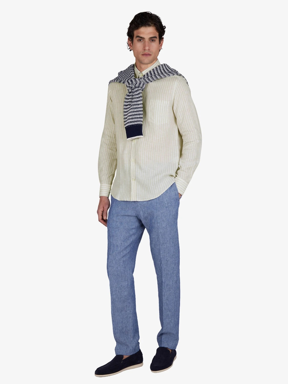 chemise-paul-shark-beige-lin-homme-26413164CF VA7-porte