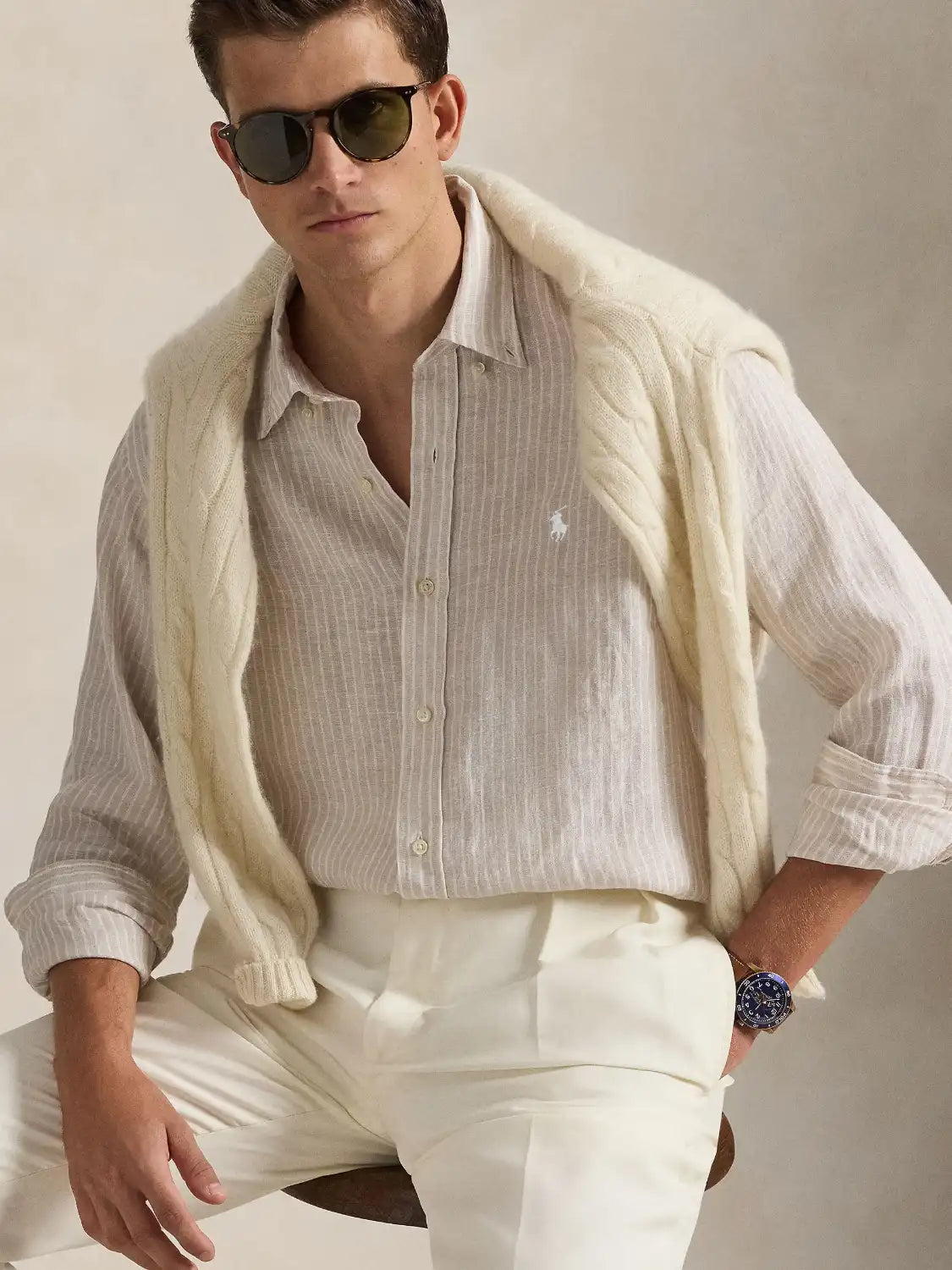chemise-ralph-lauren-beige-zoom-710b15594006