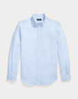 chemise-ralph-lauren-bleue-homme-lin-710B15594005-a-plat