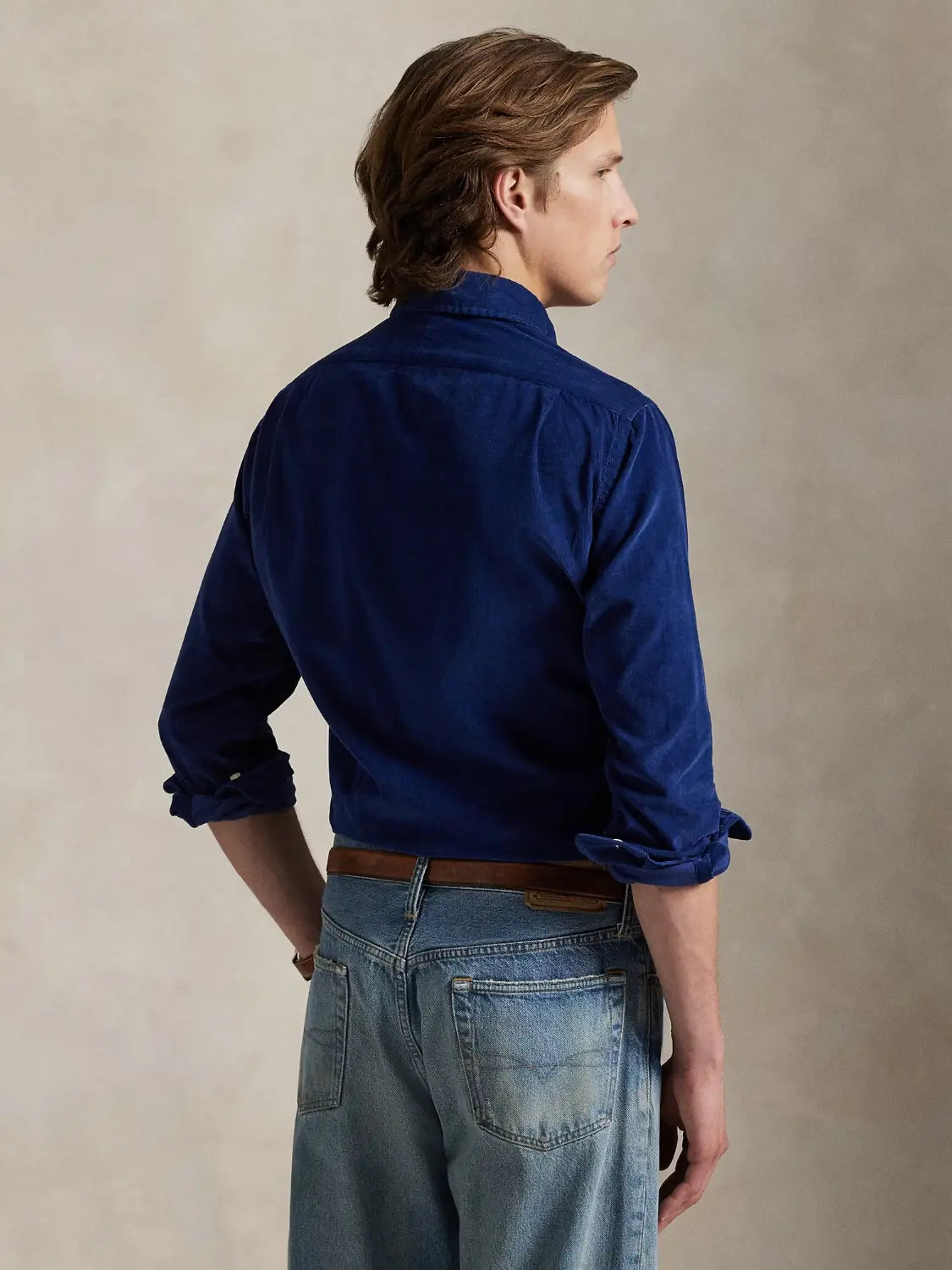 chemise-ralph-lauren-custom-fit-bleue-velours-homme-dos