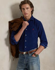chemise-ralph-lauren-custom-fit-bleue-velours-homme-face-zoom