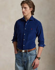 chemise-ralph-lauren-custom-fit-bleue-velours-homme-face