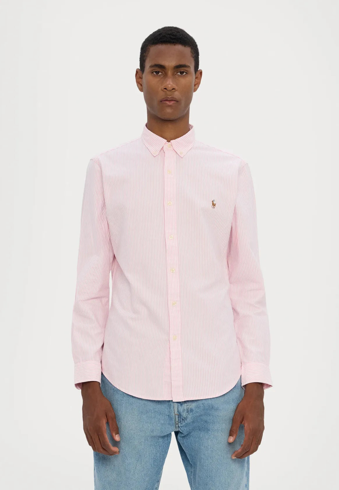 chemise-ralph-lauren-homme-rose-porte
