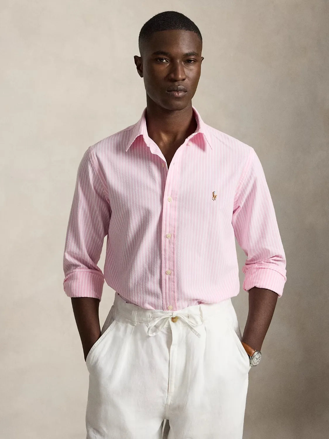 chemise-ralph-lauren-rayures-rose-homme-710B22593001-face